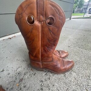 Vintage 80's Acme Cowboy Boots Size 11 D Leather Western Made in USA